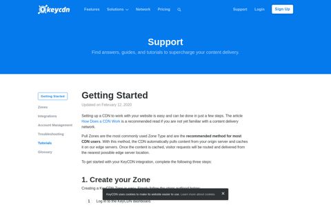 Getting Started - KeyCDN Support
