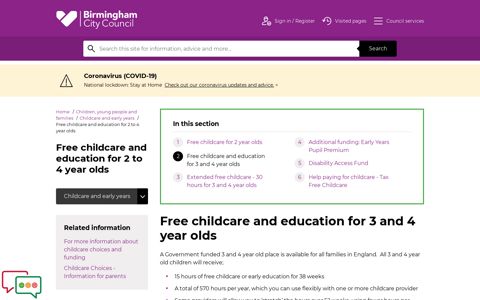 Free childcare and education for 3 and 4 year olds | Free ...