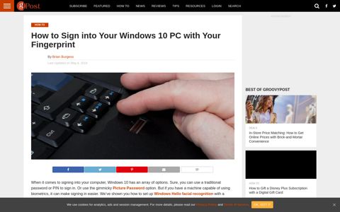 How to Sign into Your Windows 10 PC with Your Fingerprint
