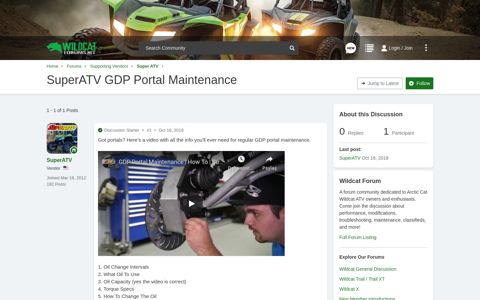 SuperATV GDP Portal Maintenance | Wildcat Forum
