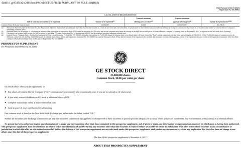 ge stock direct - SEC.gov