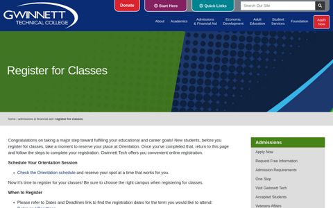 Register for Classes - Gwinnett Technical College