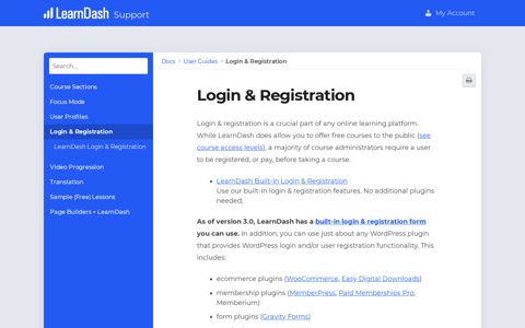 Login & Registration - LearnDash Support