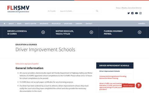 Driver Improvement Schools - Florida Department of Highway ...