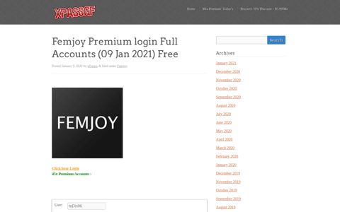 Femjoy Premium login Full Accounts (11 Dec 2020) Free