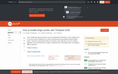 fingerprint reader - How to enable finger printer with Thinkpad ...