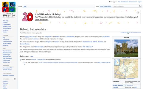 Belvoir, Leicestershire - Wikipedia