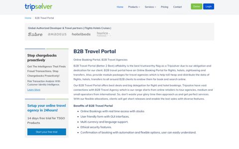 Online Booking Portal for B2B Travel Agencies - Tripsolver