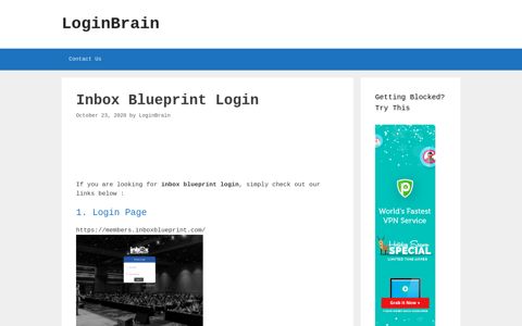 Inbox Blueprint - Login Page - LoginBrain