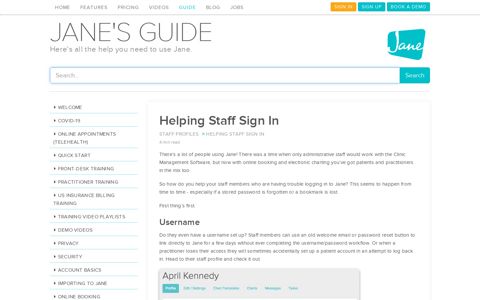 Helping Staff Sign In | Jane App - Practice Management ...