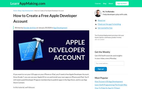 How to Create a Free Apple Developer Account ...