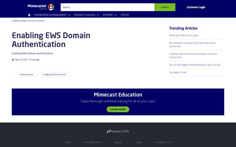 Enabling EWS Domain Authentication