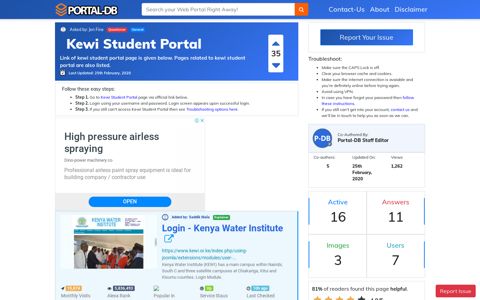 Kewi Student Portal