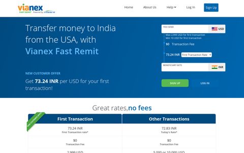 Vianex Fast Remit: Send Money to India from USA | No fees ...