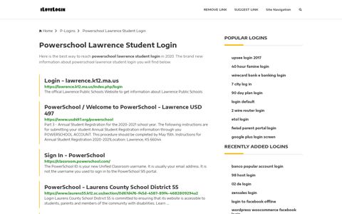 Powerschool Lawrence Student Login ❤️ One Click Access