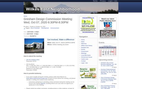 Gresham Design Commission Meeting: Wed, Oct 07, 2020 6 ...