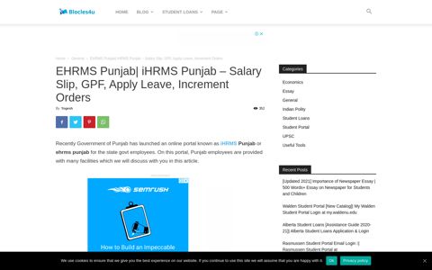 EHRMS Punjab| iHRMS Punjab - Salary Slip, GPF, Apply ...