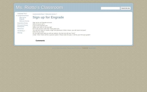 Sign up for Engrade - Ms. Riotto's Classroom - Google Sites