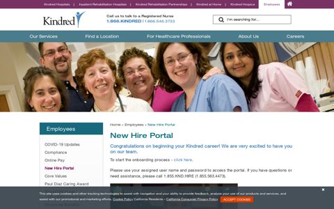 New Hire Portal | Kindred Healthcare