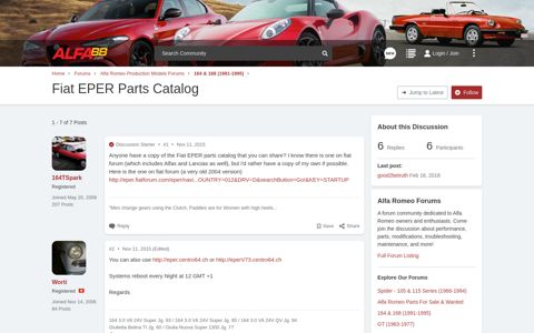 Fiat EPER Parts Catalog | Alfa Romeo Forums - Alfa BB