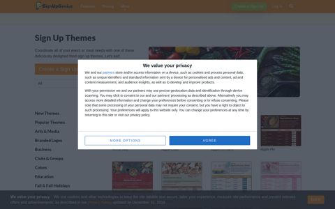 Food - Sign Up Themes