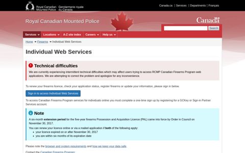 Individual Web Services | Royal Canadian Mounted Police