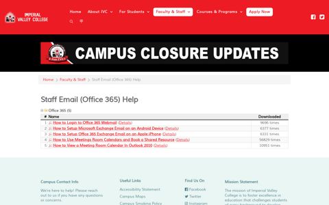 Staff Email (Office 365) Help - Faculty/Staff - Imperial Valley ...
