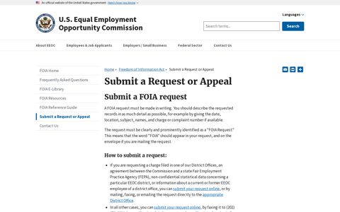 Submit a Request or Appeal | US Equal Employment ... - EEOC