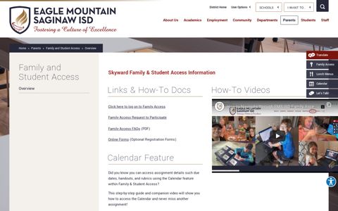 Family and Student Access / Overview