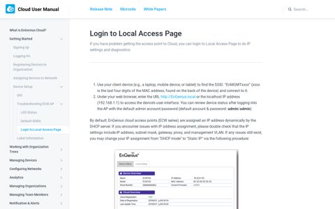 Login to Local Access Page - What is EnGenius Cloud?