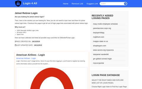 jetnet retiree login - Official Login Page [100% Verified]
