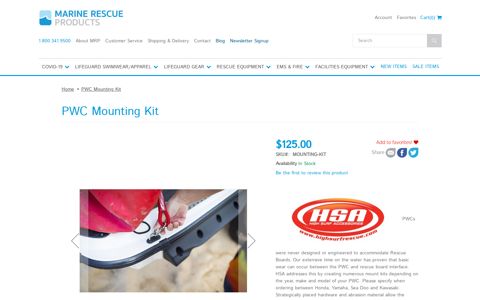 PWC Mounting Kit - Marine Rescue Products