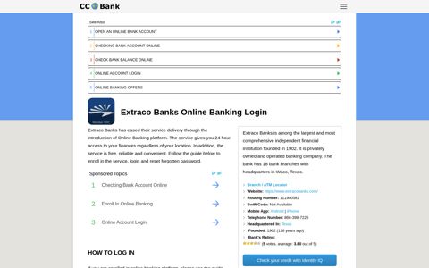Extraco Banks Online Banking Login - CC Bank