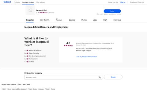 lacqua di fiori Careers and Employment | Indeed.com