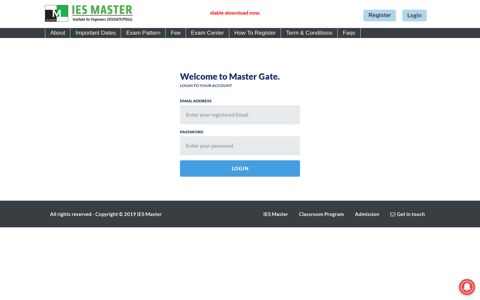 Login - Master GATE by IES master