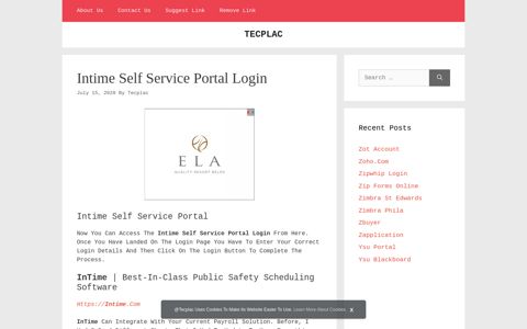 Intime Self Service Portal Login | TECPLAC
