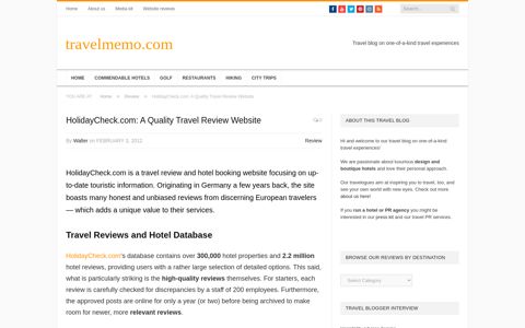 HolidayCheck.com: A Quality Travel Review Website