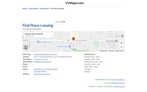 First Place Leasing, New Mexico - VYMaps.com