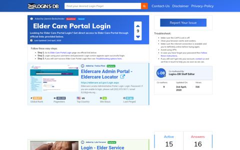 Elder Care Portal Login - Logins-DB