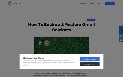 How To Backup & Restore Gmail Contacts - Covve