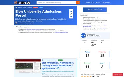 Elon University Admissions Portal