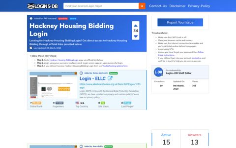 Hackney Housing Bidding Login - Logins-DB