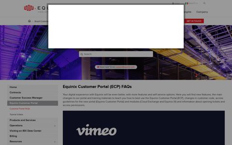 Equinix Customer Portal FAQs | Brazil Customer Resource ...