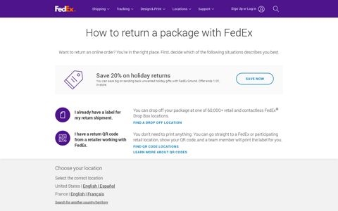 Returns - Shipping Labels and Drop Off Locations | FedEx