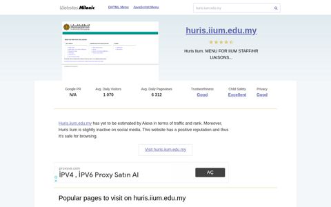 Huris.iium.edu.my website.