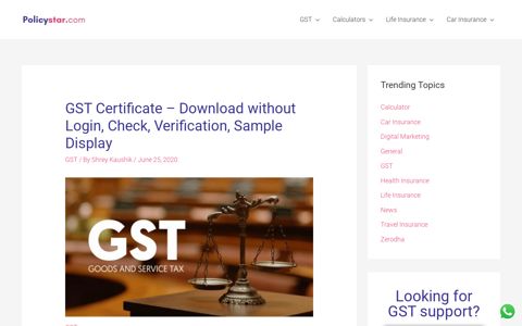 GST Certificate - Download Without Login, Check, Verification ...