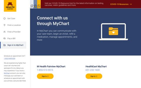 Sign in to MyChart - M Health Fairview