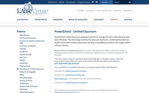 PowerSchool - Unified Classroom - Parents - L'Anse Creuse ...