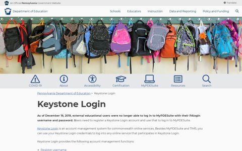 Keystone Login - Pennsylvania Department of Education