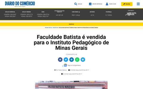 Faculdade Batista é vendida para o Instituto Pedagógico de ...